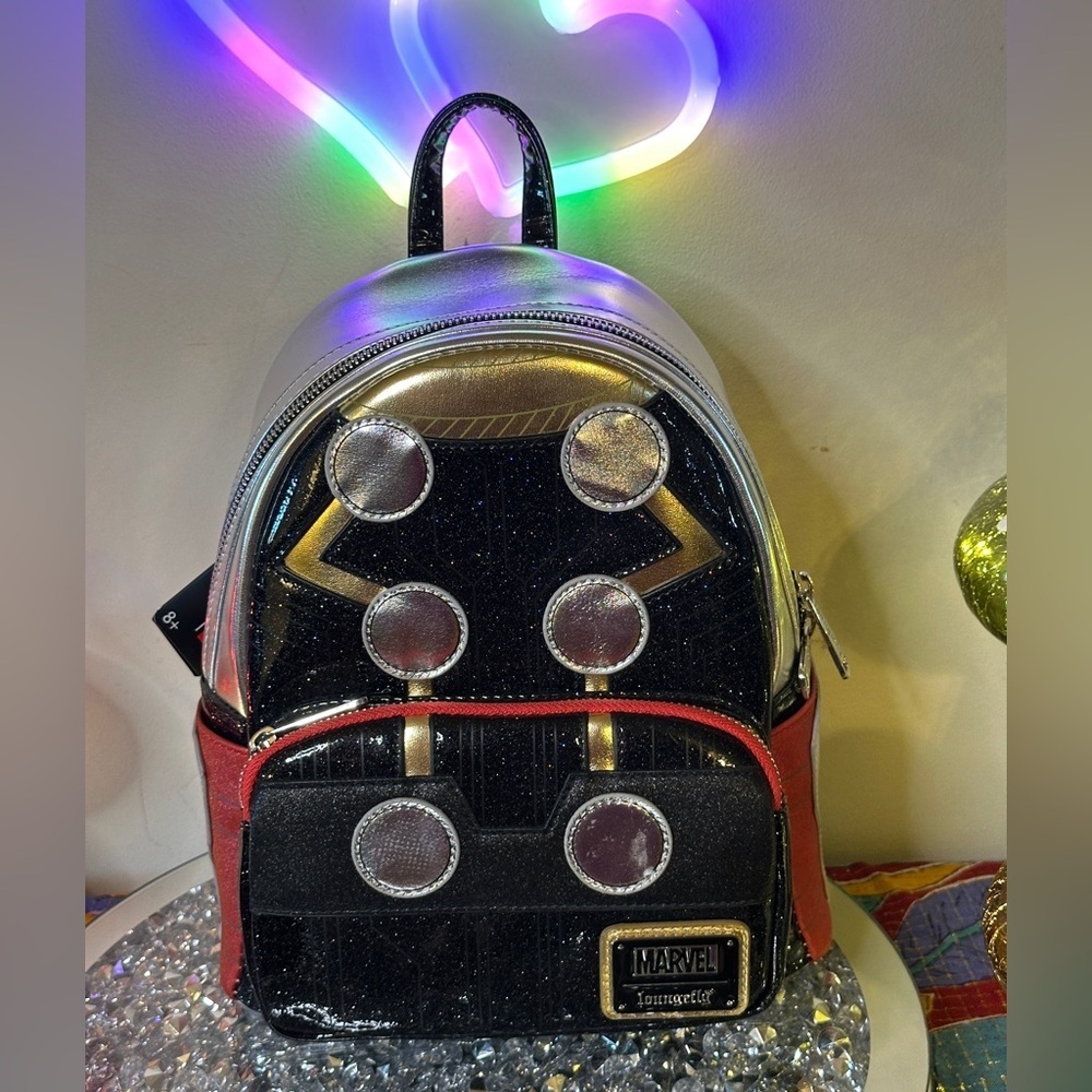 NWT - Marvel Loungefly Shine Thor Cosplay Mini Backpack. Retail $80.00